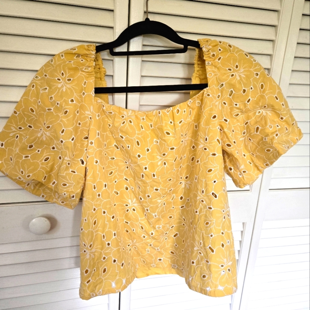 Sezane Lois Blouse Ecru Yellow NWT size 2